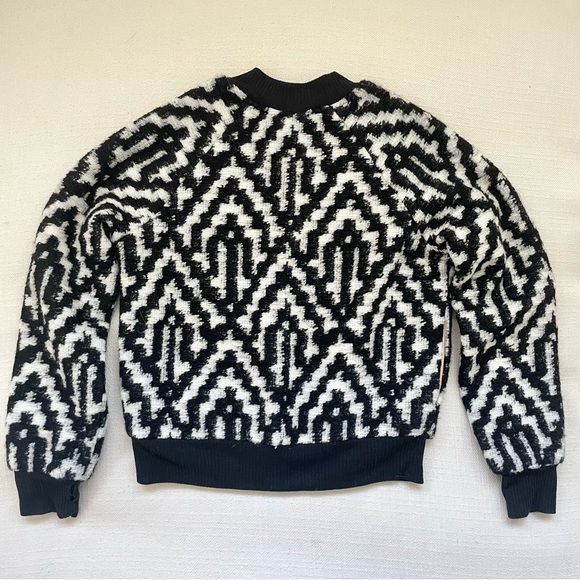 NWOT Saltwater LUXE | Black & White Wool Bomber Jacket | Size XS - Picture 3 of 3